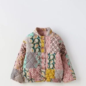 Zara Multicolor Patchwork Kids Puffer Jacket
